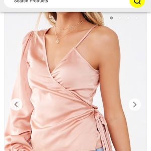 Satin on shoulder top